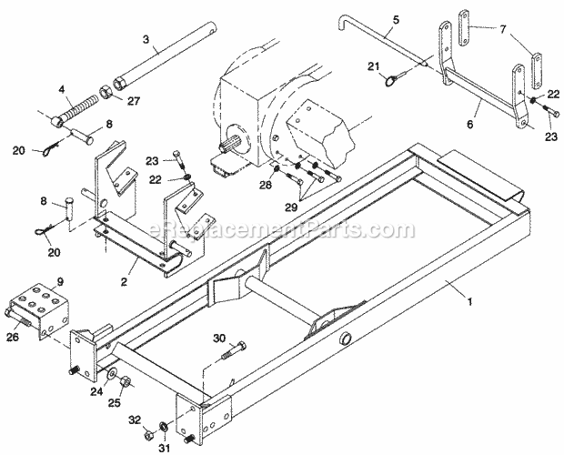 Sub-Frame & Mounting Brackets Diagram and Parts List for 482 590-482-100 Cub Cadet Lawn Tractor Accessories